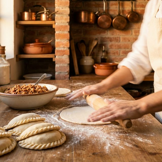 Preparing empanadas